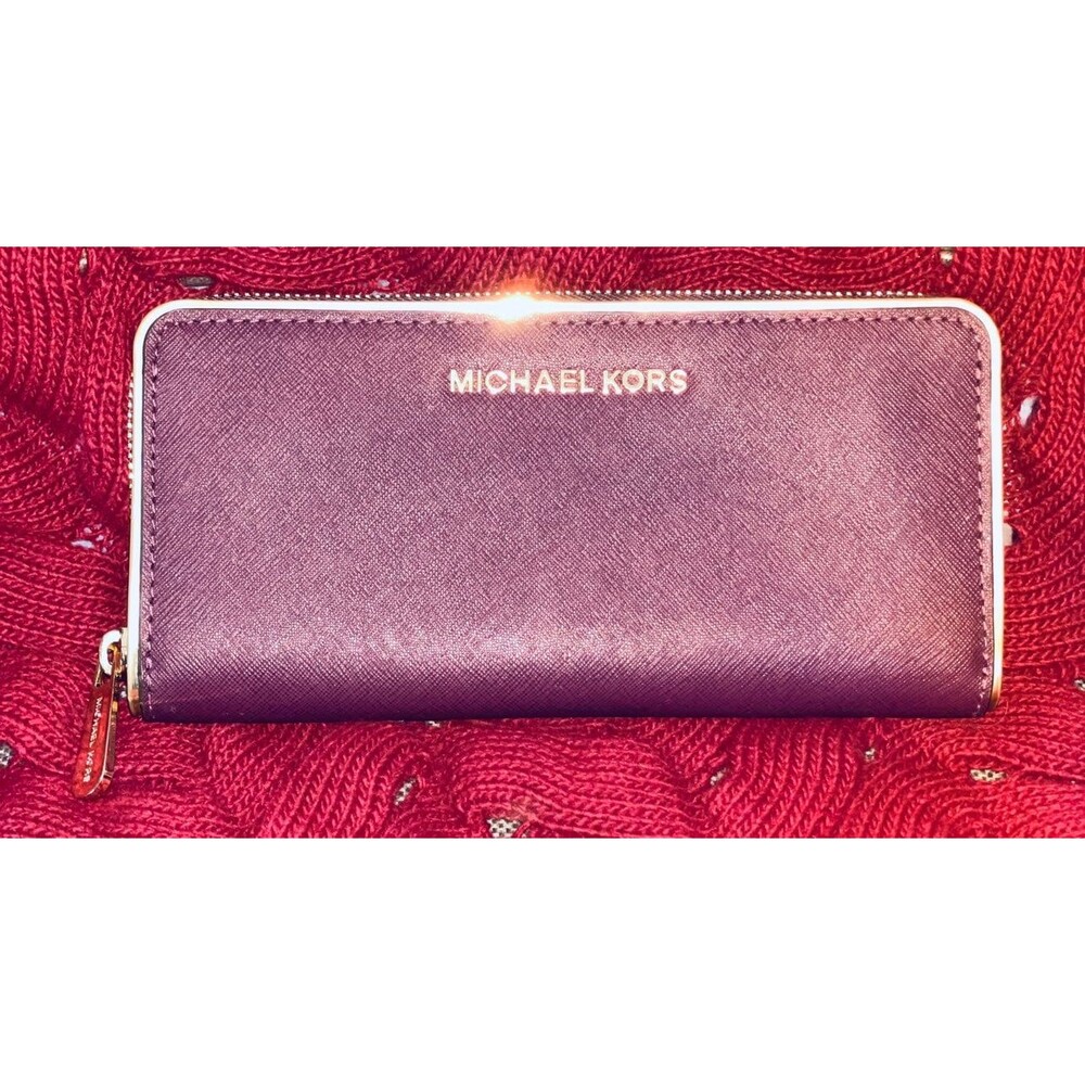 Michael Kors purple/gold Zip around wallet